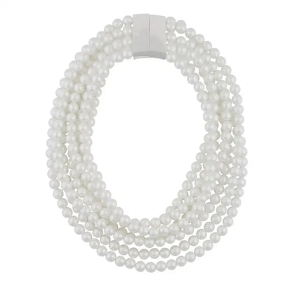 SNÖ ICON Megan big neck 7 string silver/white 45 cm - Halsband