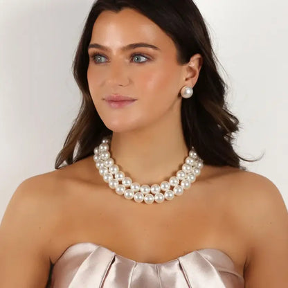 Snö ICON two row big pearl neck - Halsband