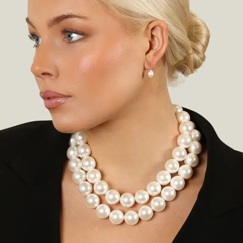 Snö ICON two row big pearl neck - Halsband