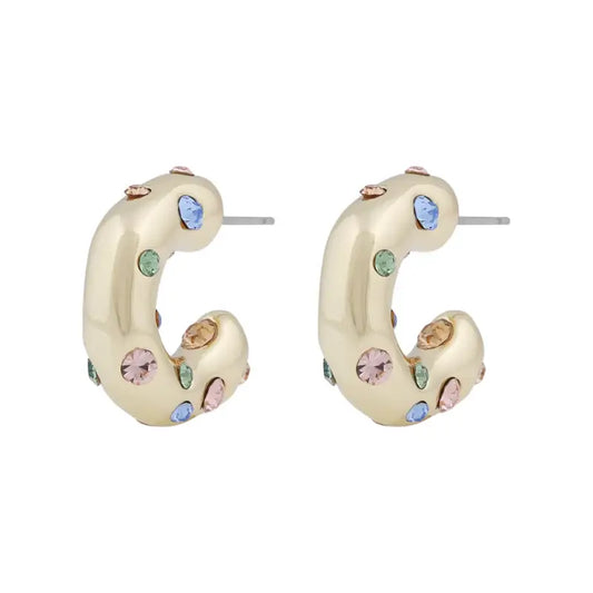 Snö Jen big oval ear gold/mix - Örhänge