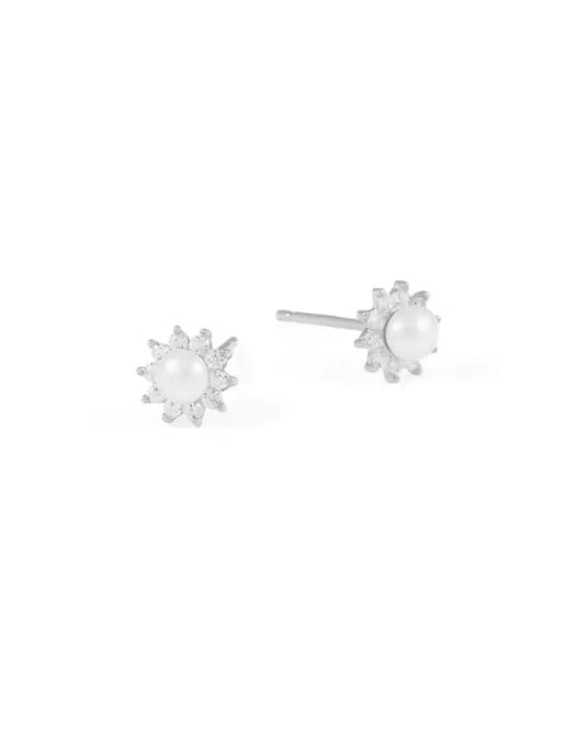 SNÖ Line Pearl ear silver/white - Örhängen