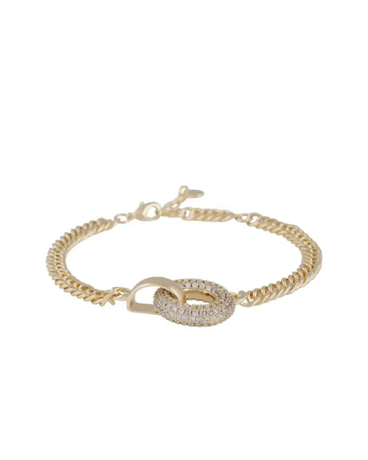 Snö Liz double ring crystal brace g/clear - Armband
