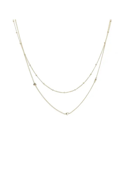 Snö Lovely double chain neck 40 gold - Halsband