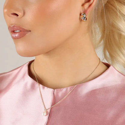 Snö Lucy drop pedant neck 45 cm gold - Halsband