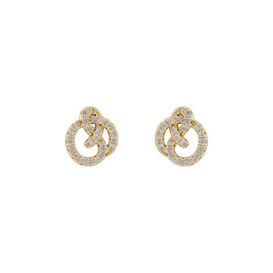Snö Mayfair knot ear gold/clear - Örhänge