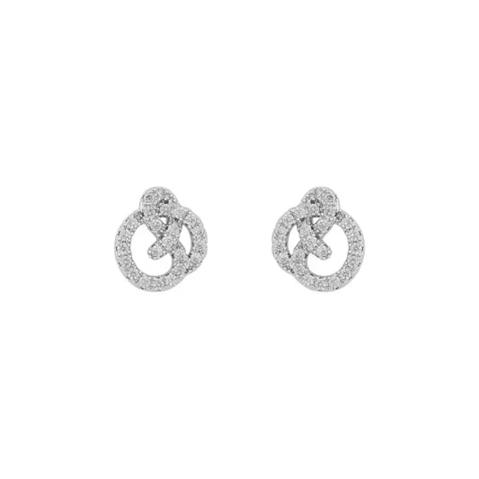 Snö Mayfair knot ear silver/clear - Örhänge
