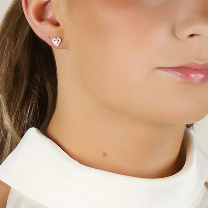 SNÖ Nisi heart small ear silver/clear - Örhänge