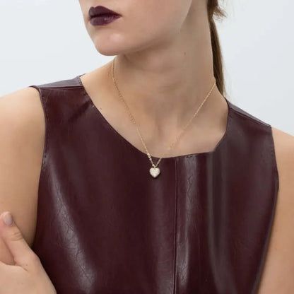 Snö Sanne heart pedant neck 42 cm guld - Halsband