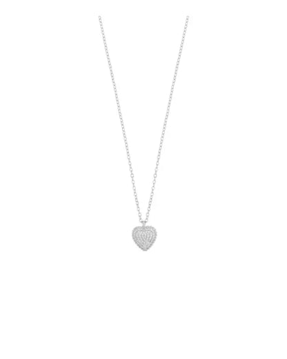 Snö Sanne heart pedant neck 42 cm silver - Halsband