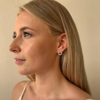 SNÖ Spark small coin ring ear g/clear - Örhängen