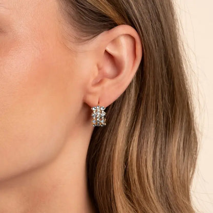 Snö Sprinkles small tripple crystal ring ear g/clear - Örhängen