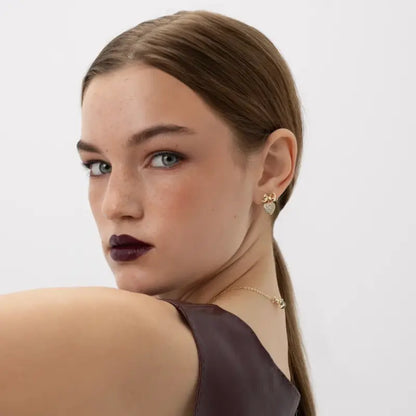 Snö Stina ear hänge gold crystal - Örhänge