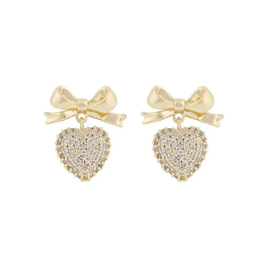 Snö Stina ear hänge gold crystal - Örhänge