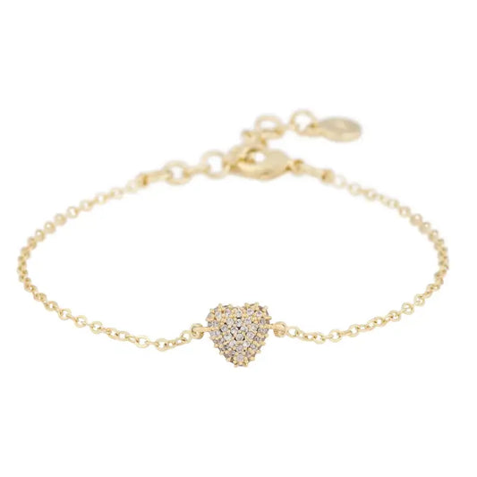 Snö Stina heart chain brace gold/clear - Armband