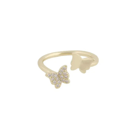 Snö Vega small ring gold/clear L fjäril - ringar