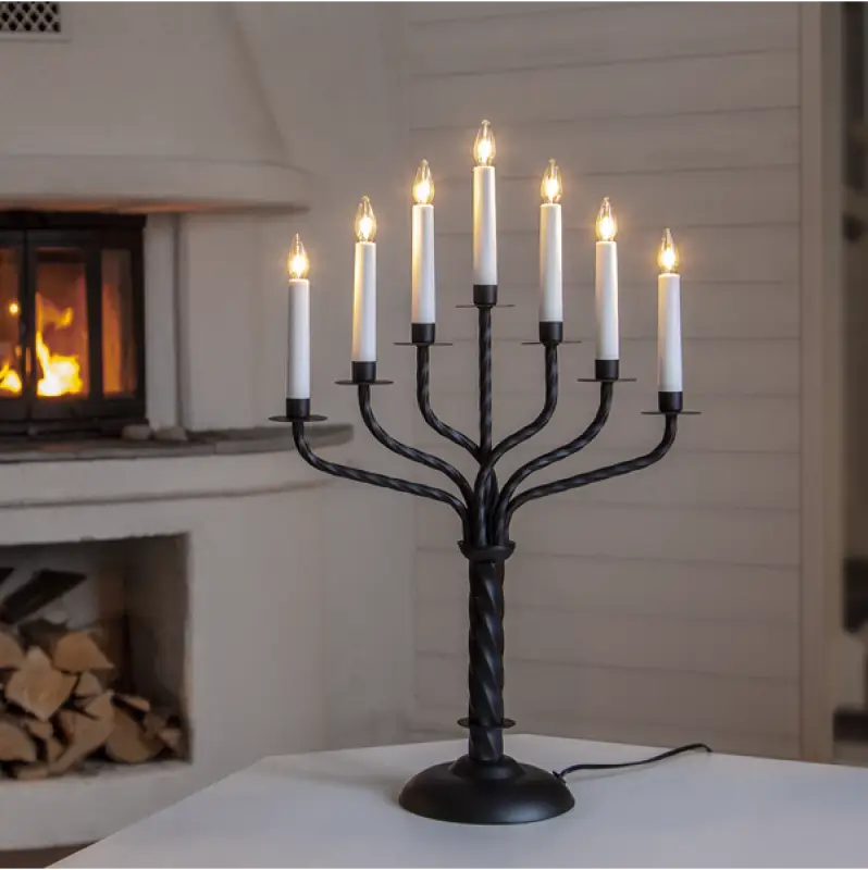 ST Bore ljusstake svart - Adventsljusstake