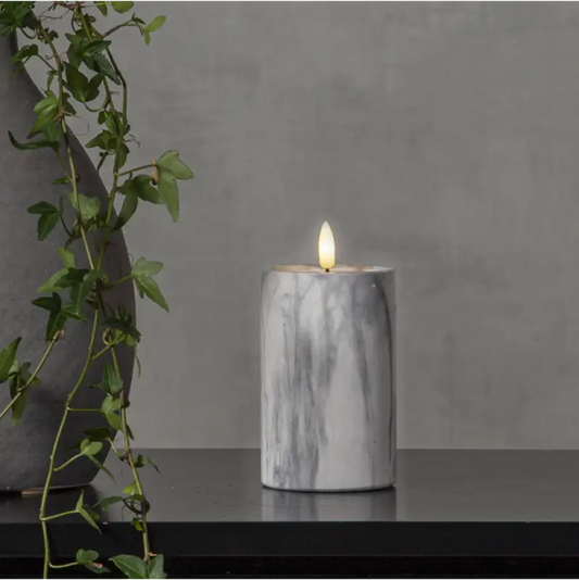 ST Flamme Marble 15 cm - LED ljus
