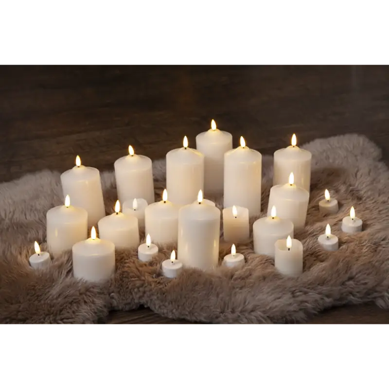 ST Flamme Wax LED 9,5 cm - LED ljus