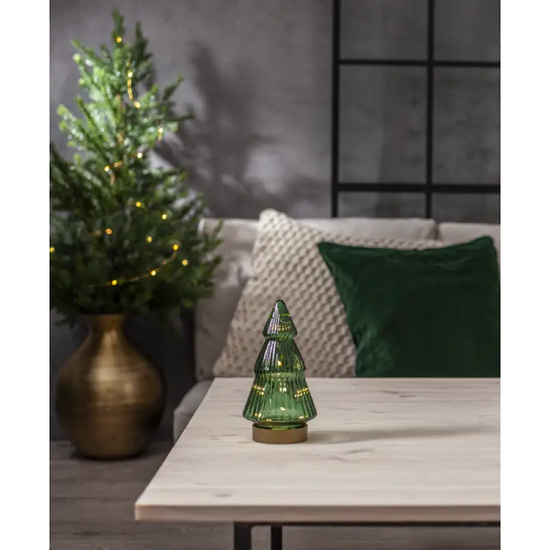 ST Glasdekoration Verde Gran LED 19,5cm - Belysning