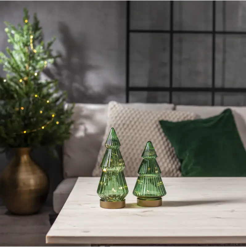 ST Glasdekoration Verde Gran LED 19,5cm - Belysning