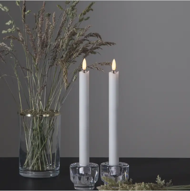 ST LED Antikljus 2-pack 25 cm vit - LED ljus