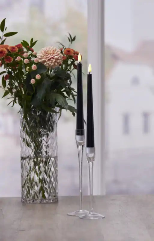 LED Antikljus 2 pack 26 cm Svart Antikljus