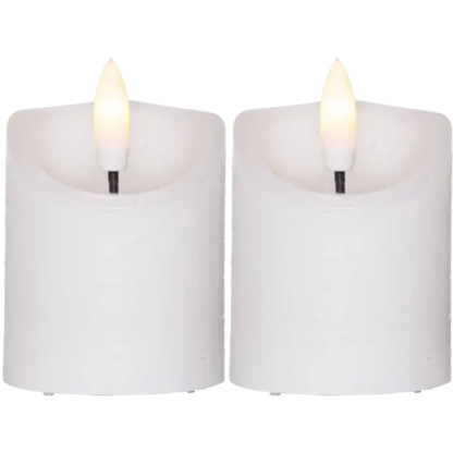 ST LED Blockljus 2-pack 7,5 cm med timer vit - LED ljus