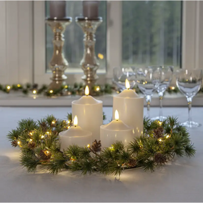 ST LED blockljus Flamme Wax 15 cm vit - LED ljus