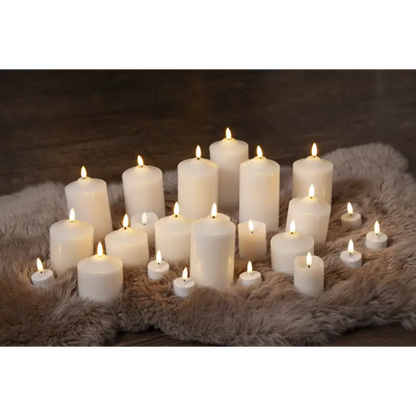 ST LED blockljus Flamme Wax 17 cm vit - LED ljus