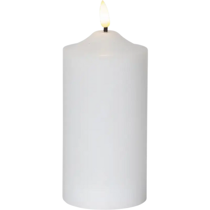 ST LED blockljus Flamme Wax 17 cm vit - LED ljus