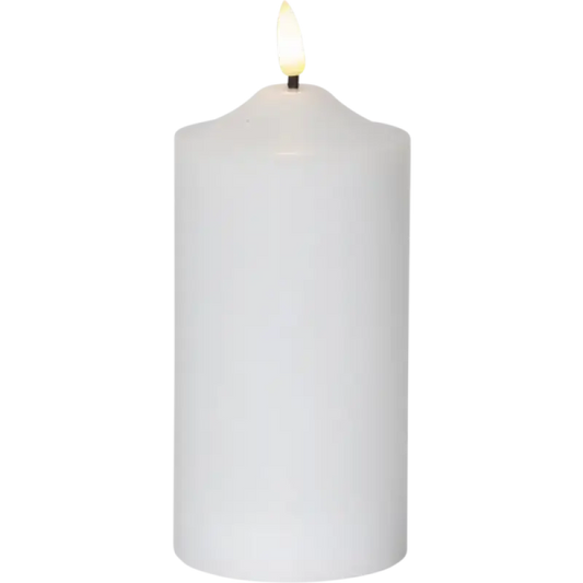 ST LED blockljus Flamme Wax 17 cm vit - LED ljus