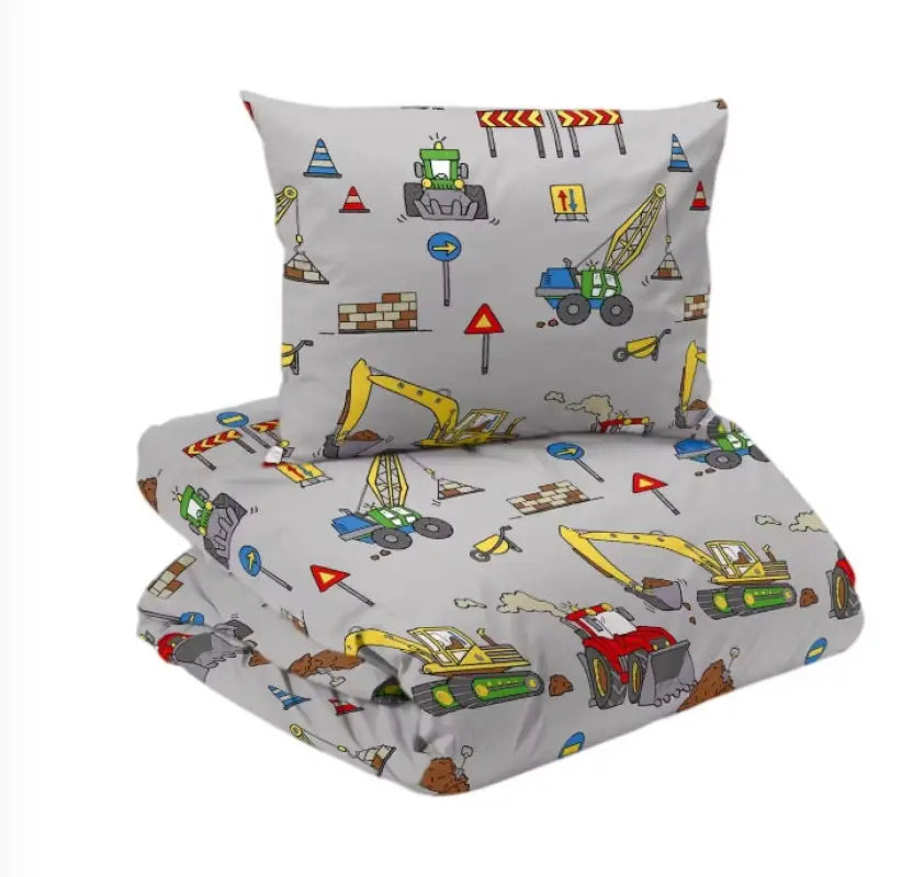 Stora maskiner 2-dels bäddset Grå - Bäddset