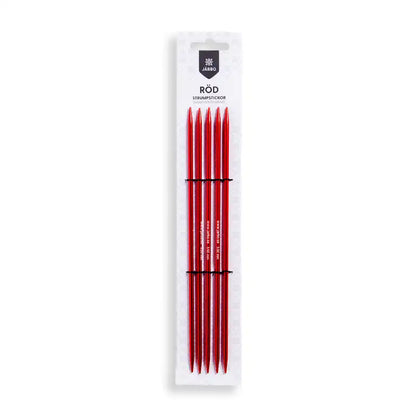 Strumpstickor 20 cm/9.00 mm röd - Stickor