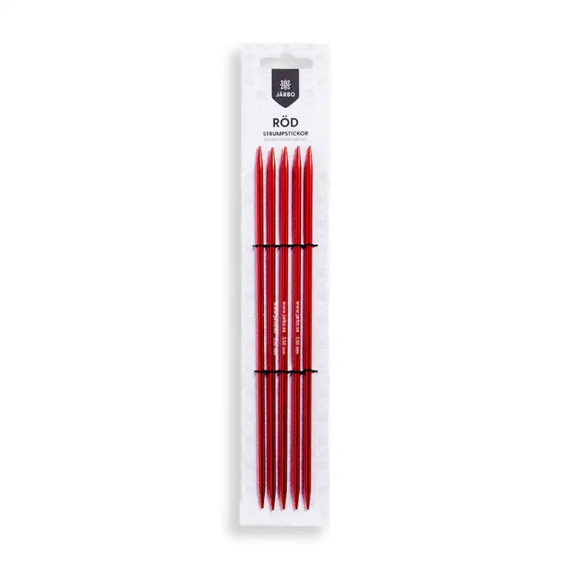 Strumpstickor 20cm/5.5mm röd 5 - Stickor