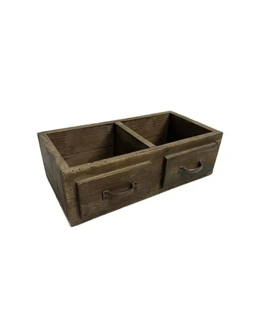 Träbox dubbel m/handtag 37,5x20x12 cm - trä