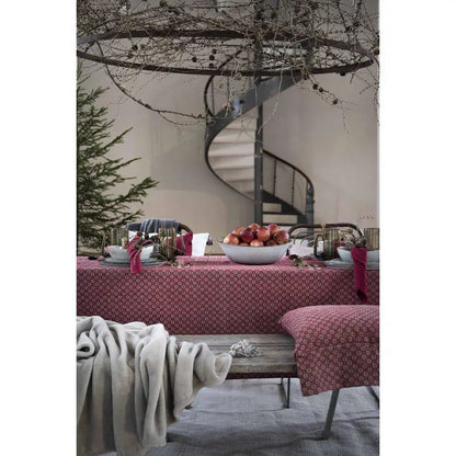 Trine Löpare 40x140 cm röd/lin - Bordslöpare