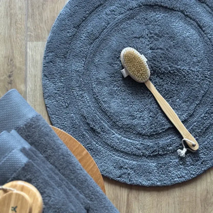 Turin Badrumsmatta rund 70 cm gråblå - Badrumsmatta