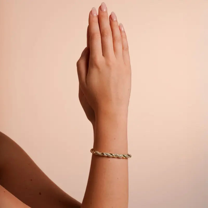 Twist oval brace g/clear - Armband