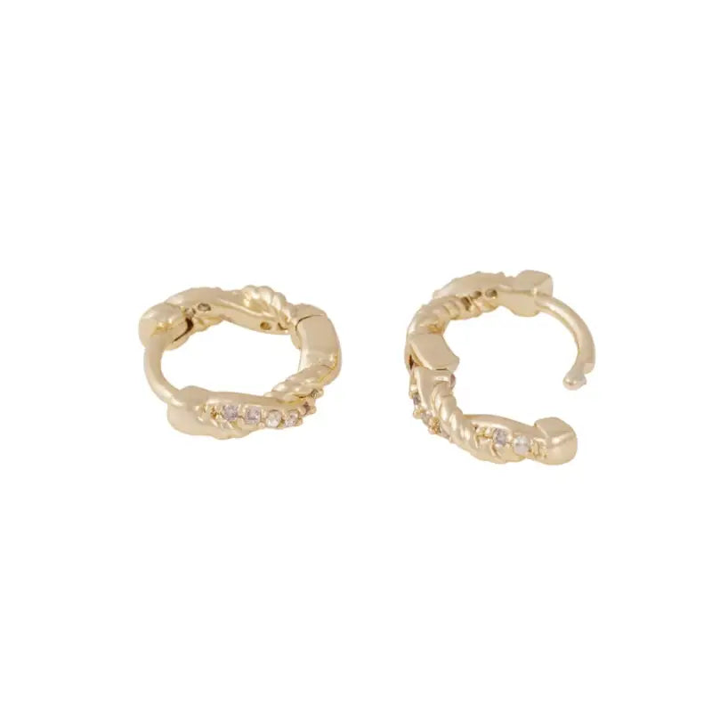 Twist small ring ear g/clear - Örhängen