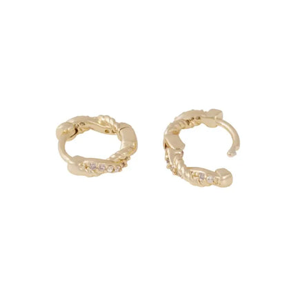 Twist small ring ear g/clear - Örhängen