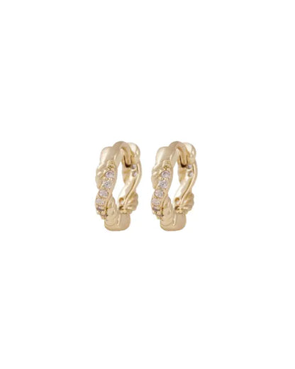 Twist small ring ear g/clear - Örhängen