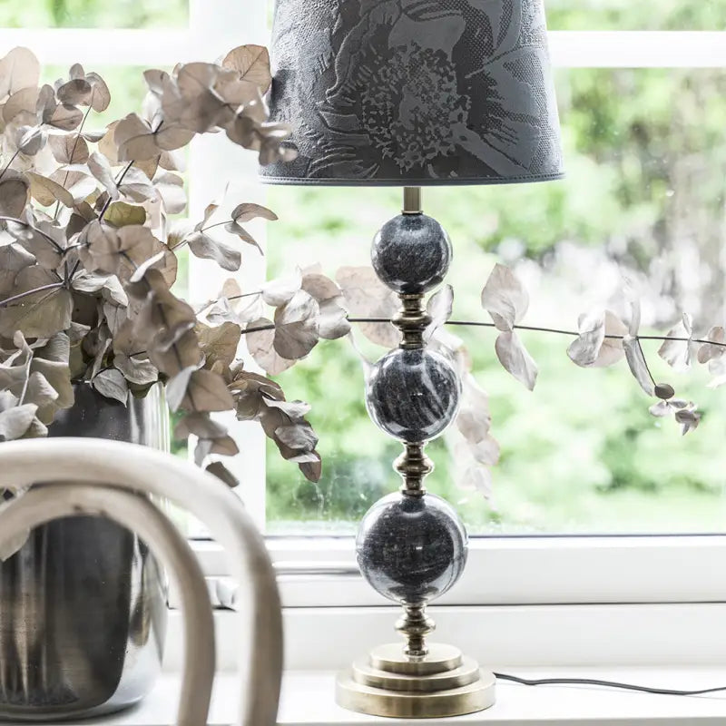 Verona Lampfot svart marmor/mässing 53 cm - Lampfot