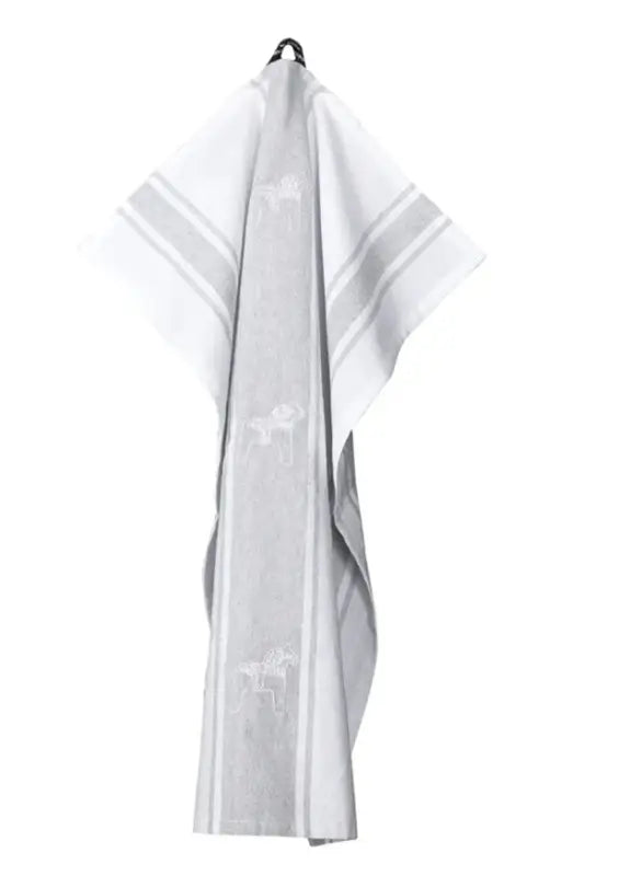 WE dalahäst kökshandduk vitt/ grå 46x60 - Kökshandduk