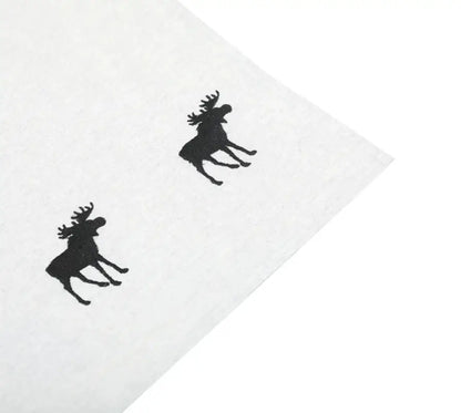 WE kökshandduk dalahäst 3 beige/svart - Kökshandduk