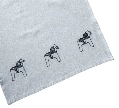 WE kökshandduk dalahäst 3 grå/grå/svart - Kökshandduk