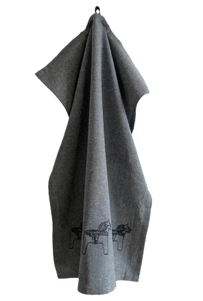 WE kökshandduk dalahäst 3 mörkgrå/Grå - Kökshandduk