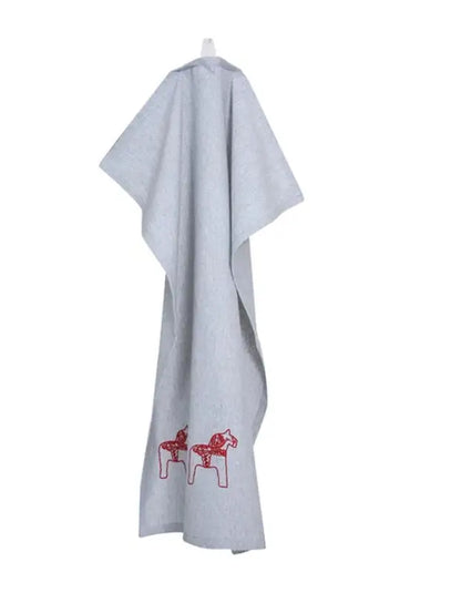 WE Kökshandduk Grå/röd 3 dalahästar - Kökshandduk